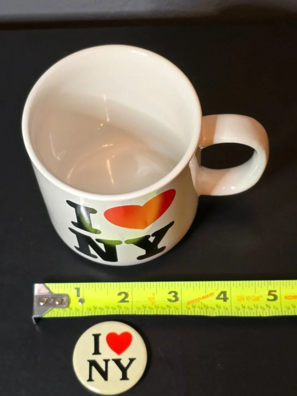 Vintage I Love NY Mug & Pinback Button Lot NG Slater Corp NYC Souvenir Set